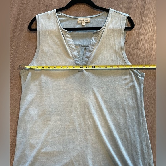 Cloth & Stone Anthropologie Women Shift Midi Medium Dress Blue Cotton Longline - Picture 9 of 12